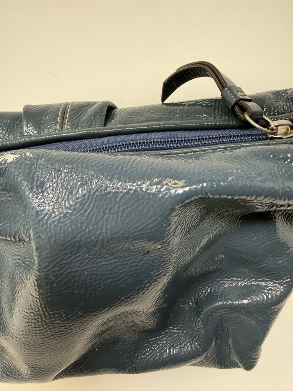 Coach Vintage Y2K Blue Patent Leather Hobo Mini Bag - Picture 7 of 16